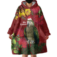 Kakapo Bird New Zealand Wearable Blanket Hoodie Floral Christmas LT7 - Polynesian Pride