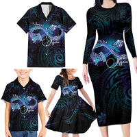 Polynesian Personalized Memorial Family Matching Long Sleeve Bodycon Dress and Hawaiian Shirt Oceanic Infinity Symbol - Until We Meet Again LT7 - Polynesian Pride