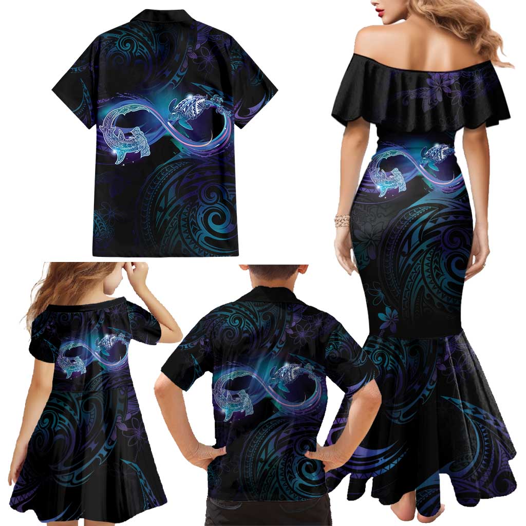 Polynesian Personalized Memorial Family Matching Mermaid Dress and Hawaiian Shirt Oceanic Infinity Symbol - Until We Meet Again LT7 - Polynesian Pride