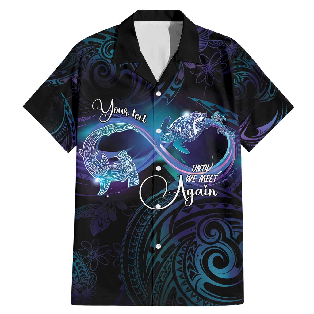 Polynesian Personalized Memorial Family Matching Mermaid Dress and Hawaiian Shirt Oceanic Infinity Symbol - Until We Meet Again LT7 Dad's Shirt - Short Sleeve Black - Polynesian Pride