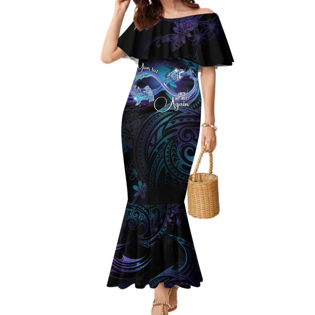 Polynesian Personalized Memorial Family Matching Mermaid Dress and Hawaiian Shirt Oceanic Infinity Symbol - Until We Meet Again LT7 Mom's Dress Black - Polynesian Pride