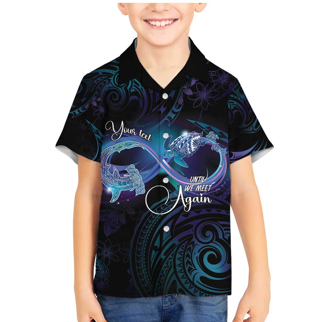 Polynesian Personalized Memorial Family Matching Mermaid Dress and Hawaiian Shirt Oceanic Infinity Symbol - Until We Meet Again LT7 Son's Shirt Black - Polynesian Pride