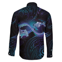 Polynesian Personalized Memorial Family Matching Off The Shoulder Long Sleeve Dress and Hawaiian Shirt Oceanic Infinity Symbol - Until We Meet Again LT7 - Polynesian Pride