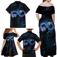Polynesian Personalized Memorial Family Matching Off Shoulder Maxi Dress and Hawaiian Shirt Oceanic Infinity Symbol - Until We Meet Again LT7 - Polynesian Pride