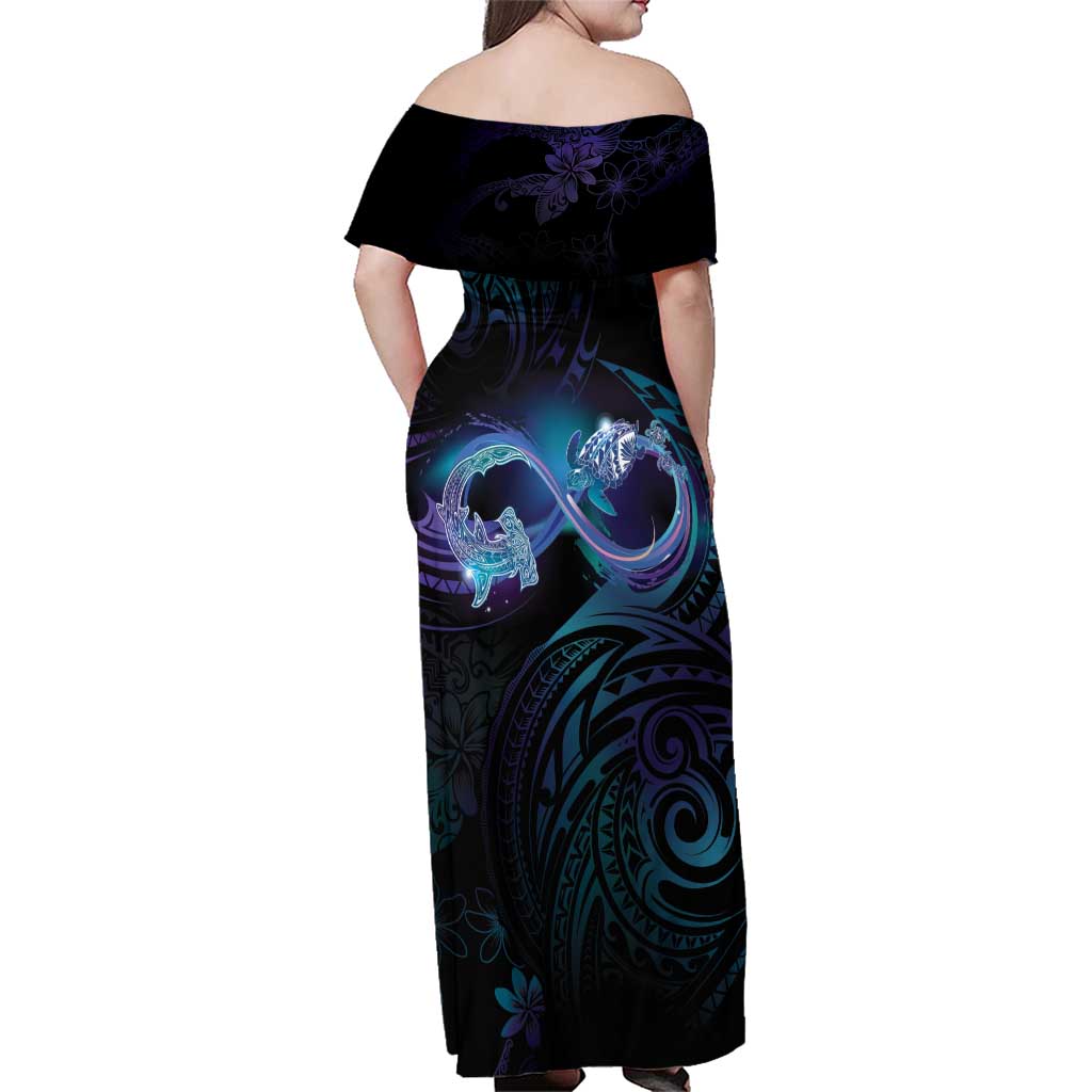 Polynesian Personalized Memorial Family Matching Off Shoulder Maxi Dress and Hawaiian Shirt Oceanic Infinity Symbol - Until We Meet Again LT7 - Polynesian Pride