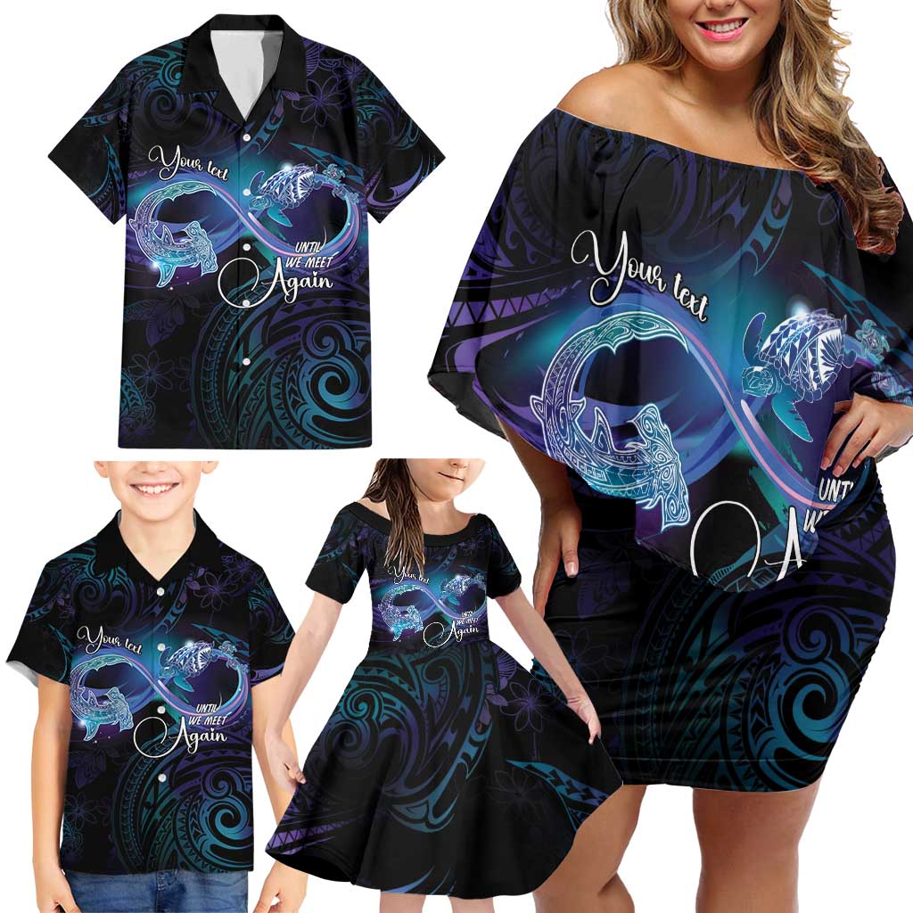 Polynesian Personalized Memorial Family Matching Off Shoulder Short Dress and Hawaiian Shirt Oceanic Infinity Symbol - Until We Meet Again LT7 - Polynesian Pride