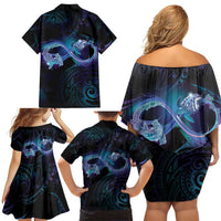 Polynesian Personalized Memorial Family Matching Off Shoulder Short Dress and Hawaiian Shirt Oceanic Infinity Symbol - Until We Meet Again LT7 - Polynesian Pride
