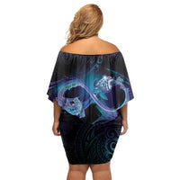 Polynesian Personalized Memorial Family Matching Off Shoulder Short Dress and Hawaiian Shirt Oceanic Infinity Symbol - Until We Meet Again LT7 - Polynesian Pride
