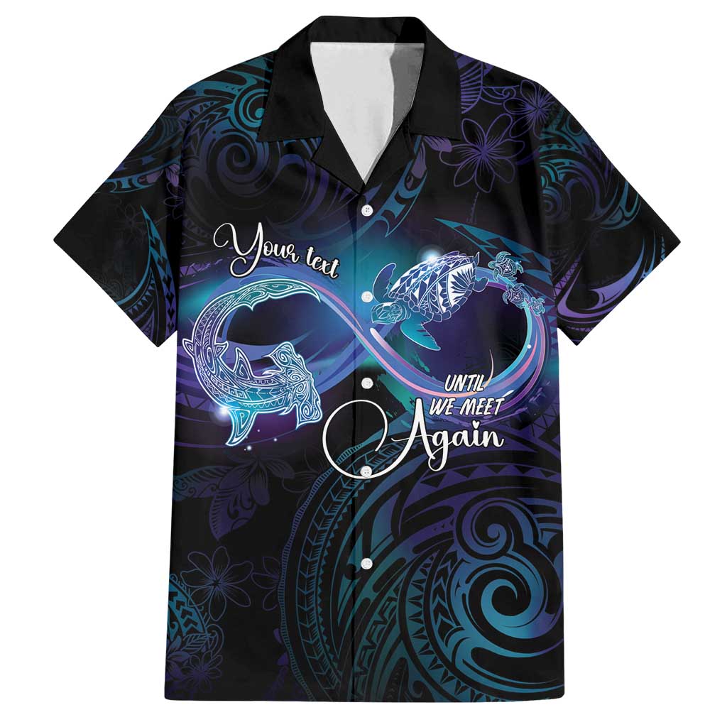 Polynesian Personalized Memorial Family Matching Puletasi and Hawaiian Shirt Oceanic Infinity Symbol - Until We Meet Again LT7 Dad's Shirt - Short Sleeve Black - Polynesian Pride