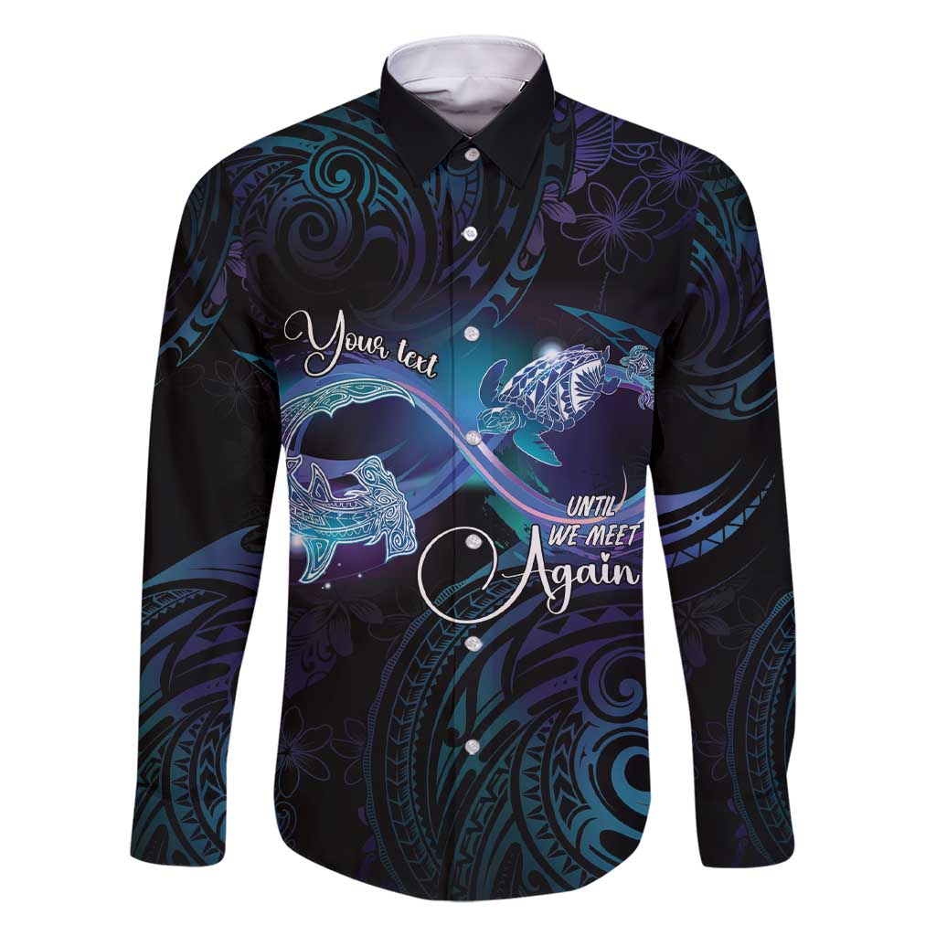 Polynesian Personalized Memorial Family Matching Short Sleeve Bodycon Dress and Hawaiian Shirt Oceanic Infinity Symbol - Until We Meet Again LT7 Dad's Shirt - Long Sleeve Black - Polynesian Pride