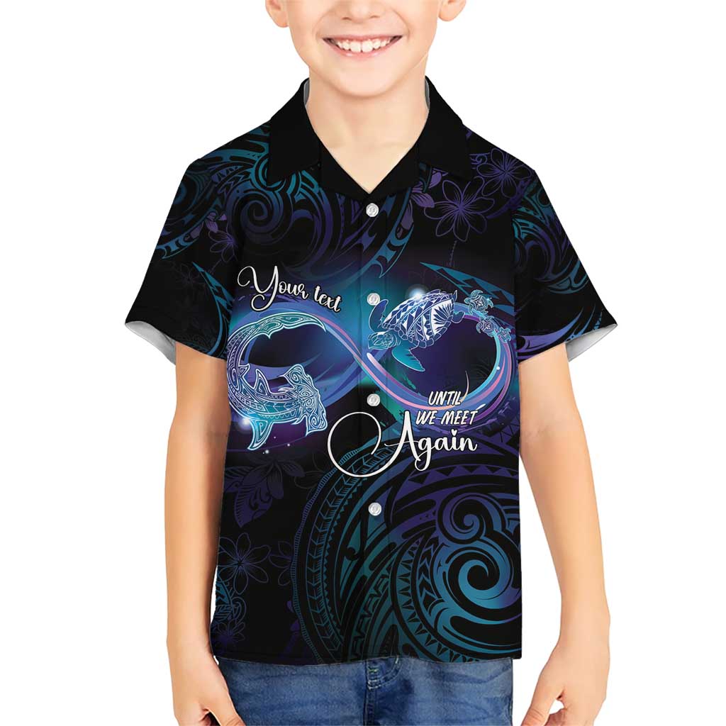 Polynesian Personalized Memorial Family Matching Short Sleeve Bodycon Dress and Hawaiian Shirt Oceanic Infinity Symbol - Until We Meet Again LT7 Son's Shirt Black - Polynesian Pride