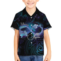 Polynesian Personalized Memorial Family Matching Tank Maxi Dress and Hawaiian Shirt Oceanic Infinity Symbol - Until We Meet Again LT7 Son's Shirt Black - Polynesian Pride