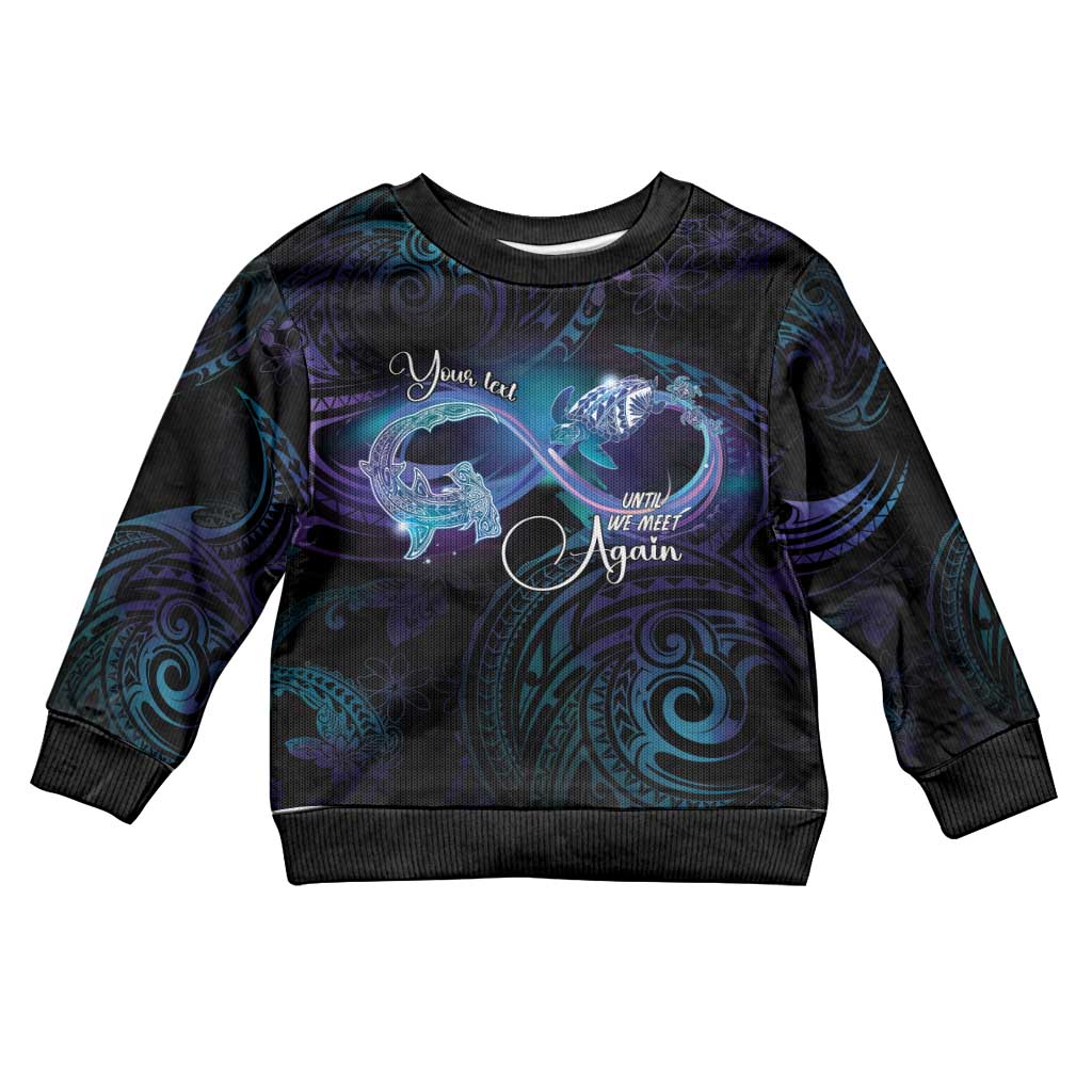 Polynesian Personalized Memorial Kid Ugly Christmas Sweater Oceanic Infinity Symbol - Until We Meet Again LT7 Kid Black - Polynesian Pride