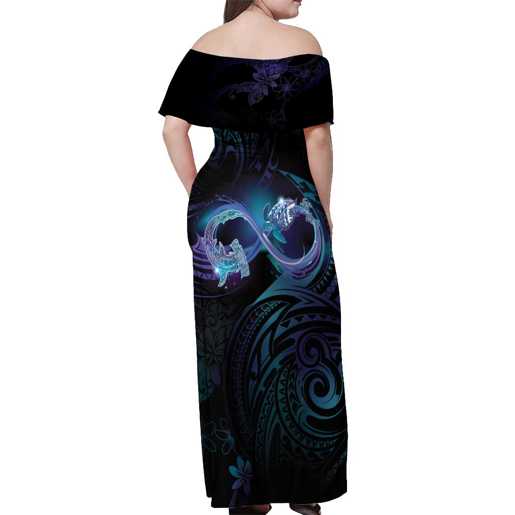 Polynesian Personalized Memorial Off Shoulder Maxi Dress Oceanic Infinity Symbol - Until We Meet Again LT7 - Polynesian Pride