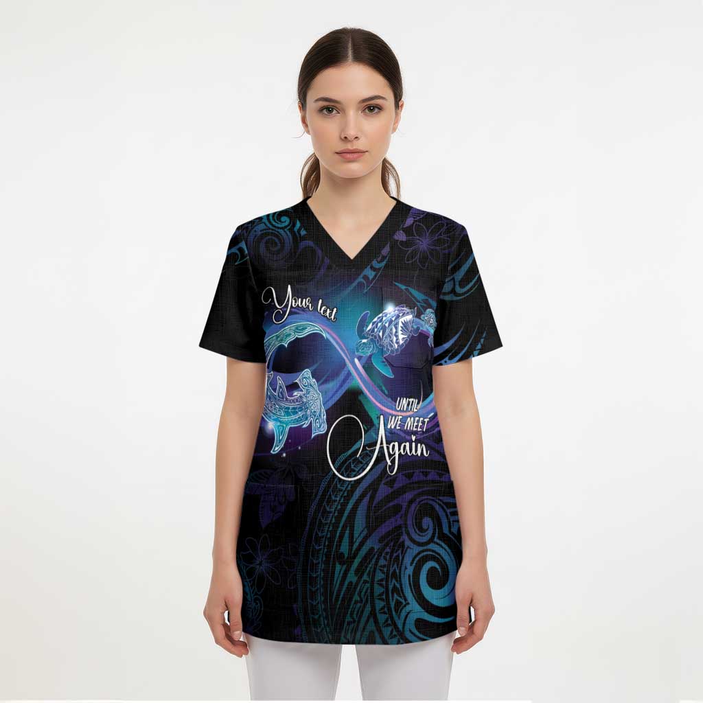 Polynesian Personalized Memorial Scrub Top Oceanic Infinity Symbol - Until We Meet Again - Polynesian Pride
