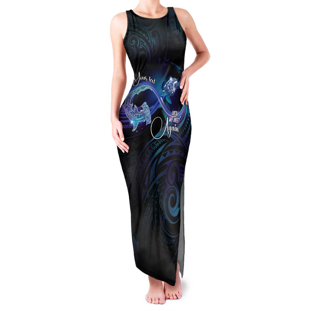 Polynesian Personalized Memorial Tank Maxi Dress Oceanic Infinity Symbol - Until We Meet Again LT7 Women Black - Polynesian Pride