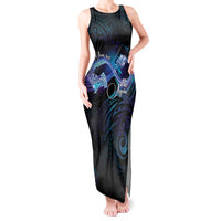 Polynesian Personalized Memorial Tank Maxi Dress Oceanic Infinity Symbol - Until We Meet Again LT7 Women Black - Polynesian Pride