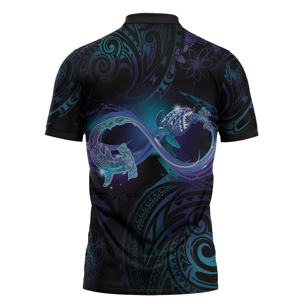 Polynesian Personalized Memorial Zipper Polo Shirt Oceanic Infinity Symbol - Until We Meet Again LT7 - Polynesian Pride