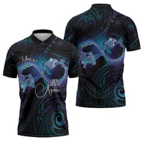 Polynesian Personalized Memorial Zipper Polo Shirt Oceanic Infinity Symbol - Until We Meet Again LT7 - Polynesian Pride
