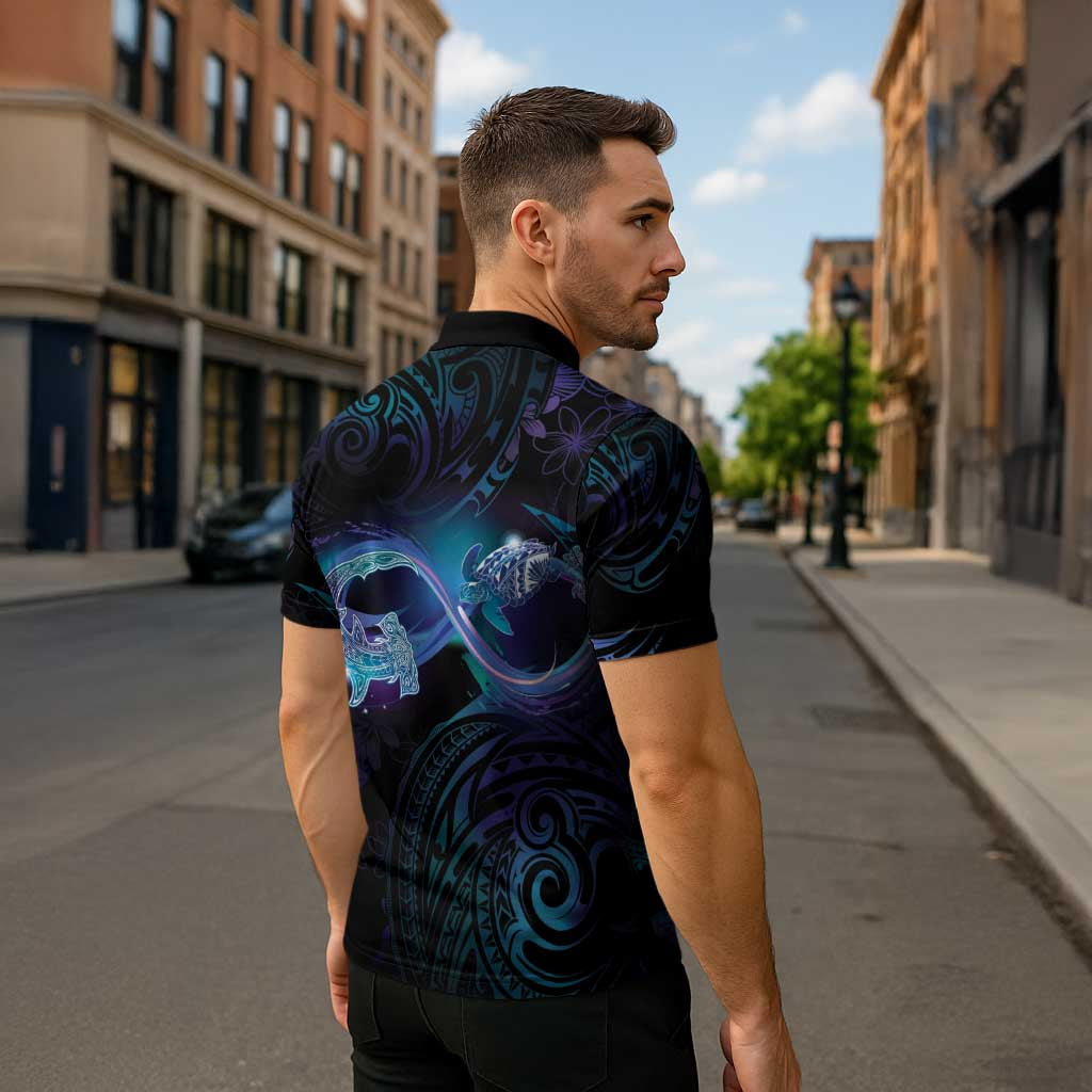 Polynesian Personalized Memorial Zipper Polo Shirt Oceanic Infinity Symbol - Until We Meet Again LT7 - Polynesian Pride
