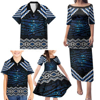 New Zealand Matariki Family Matching Puletasi and Hawaiian Shirt Galaxy Styled Taniko LT7 - Polynesian Pride