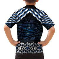 New Zealand Matariki Family Matching Short Sleeve Bodycon Dress and Hawaiian Shirt Galaxy Styled Taniko LT7 - Polynesian Pride