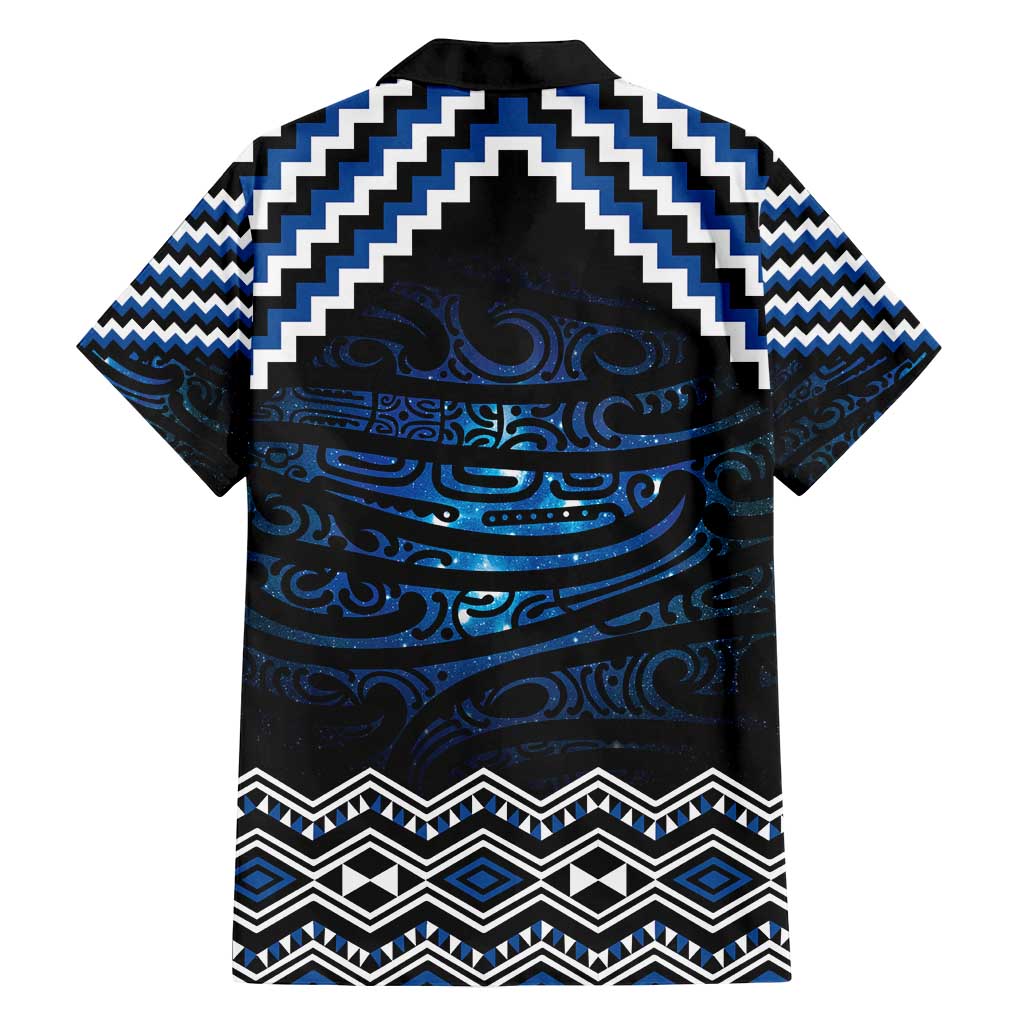 New Zealand Matariki Family Matching Summer Maxi Dress and Hawaiian Shirt Galaxy Styled Taniko LT7 - Polynesian Pride