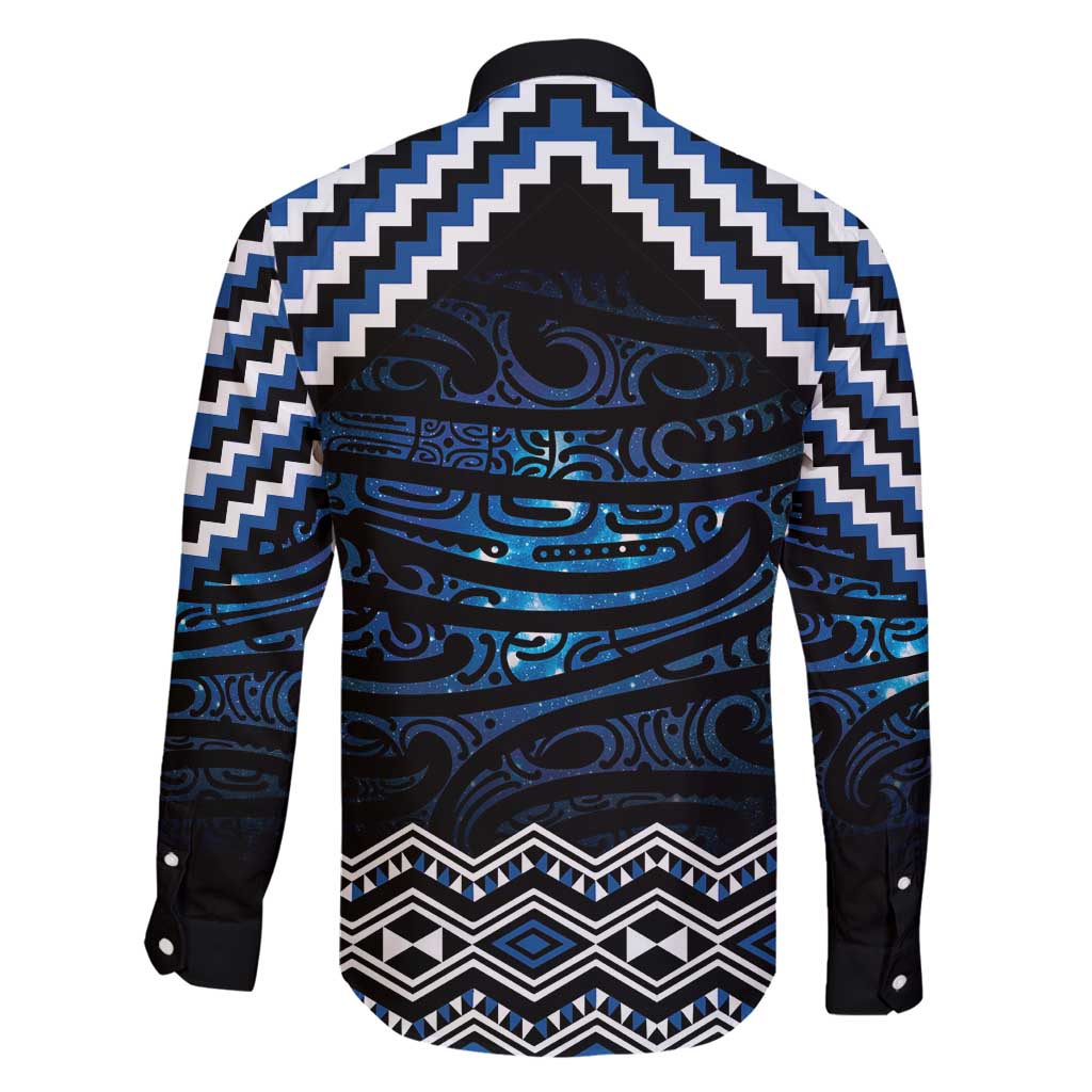 New Zealand Matariki Family Matching Summer Maxi Dress and Hawaiian Shirt Galaxy Styled Taniko LT7 - Polynesian Pride