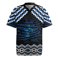 New Zealand Matariki Rugby Jersey Galaxy Styled Taniko LT7 Blue - Polynesian Pride