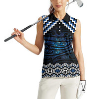 New Zealand Matariki Women Sleeveless Polo Shirt Galaxy Styled Taniko LT7 - Polynesian Pride