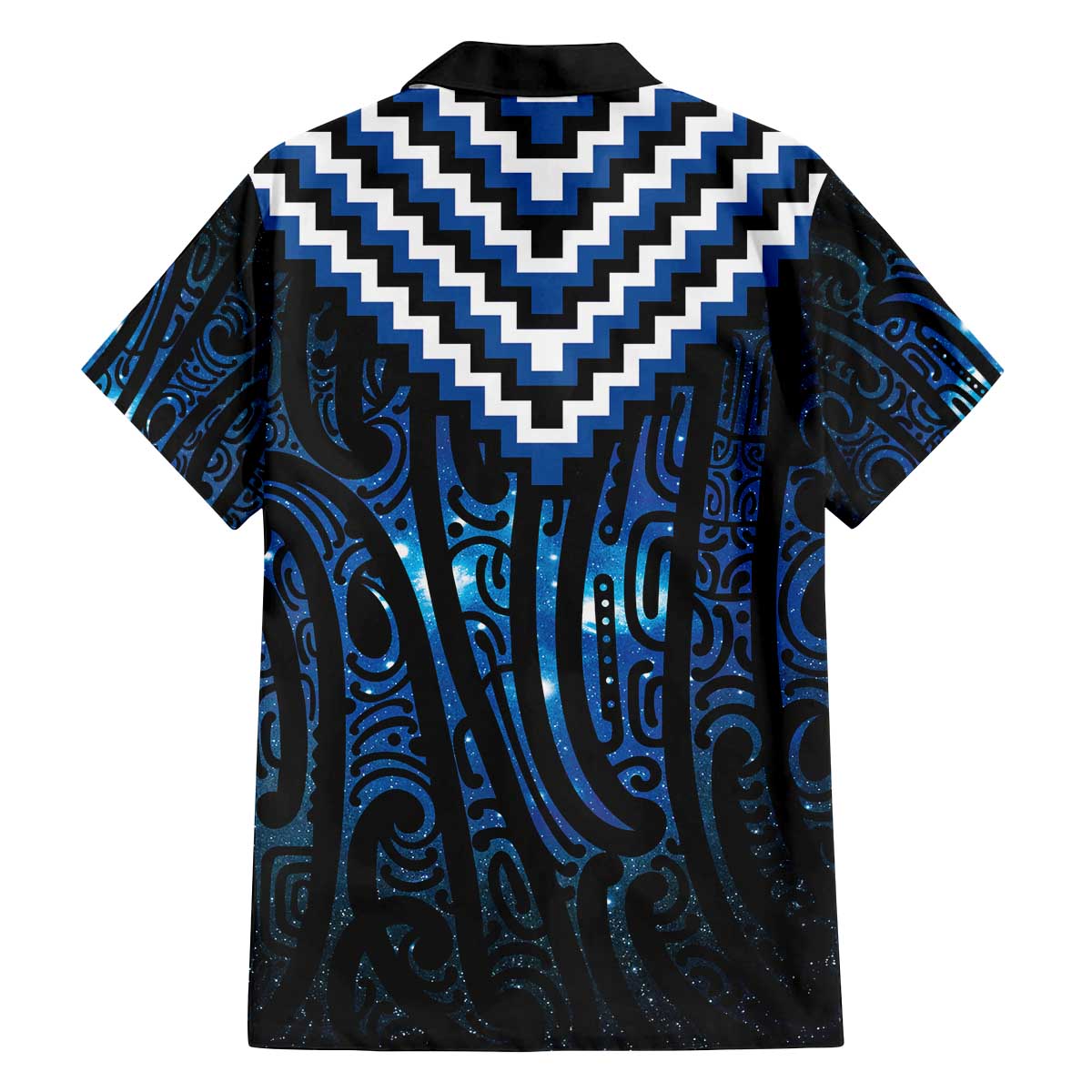 New Zealand Matariki Family Matching Off The Shoulder Long Sleeve Dress and Hawaiian Shirt Galaxy Poutama Motifs LT7 - Polynesian Pride