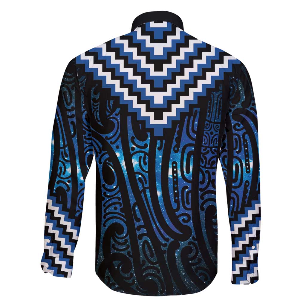 New Zealand Matariki Family Matching Short Sleeve Bodycon Dress and Hawaiian Shirt Galaxy Poutama Motifs LT7 - Polynesian Pride