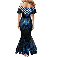 New Zealand Matariki Mermaid Dress Galaxy Poutama Motifs LT7 - Polynesian Pride