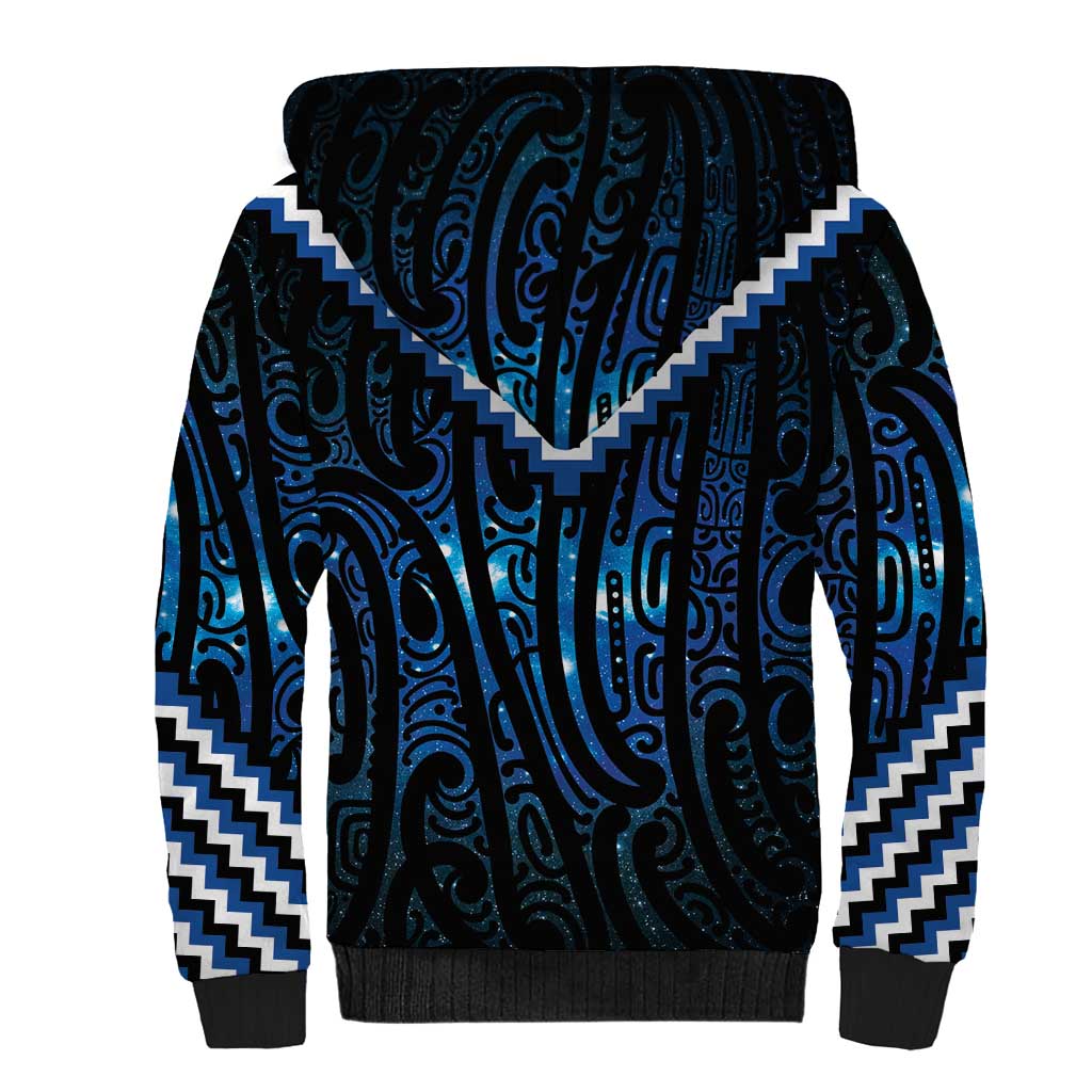 New Zealand Matariki Sherpa Hoodie Galaxy Poutama Motifs LT7 - Polynesian Pride