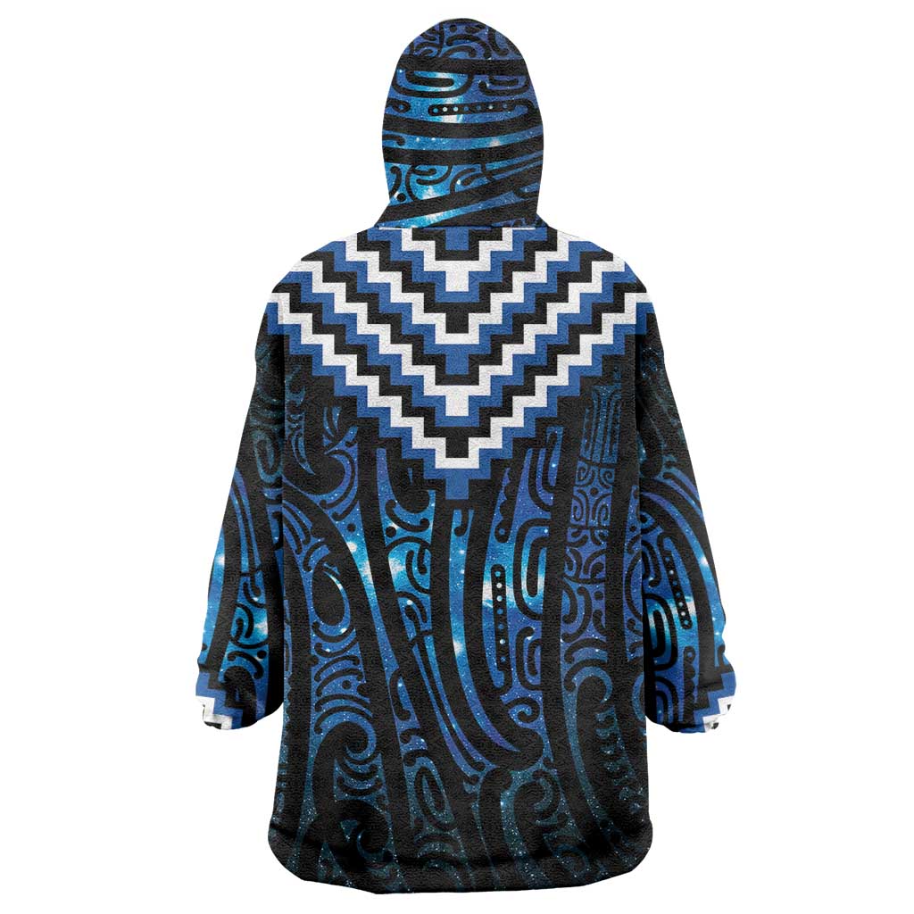 New Zealand Matariki Wearable Blanket Hoodie Galaxy Poutama Motifs LT7 - Polynesian Pride