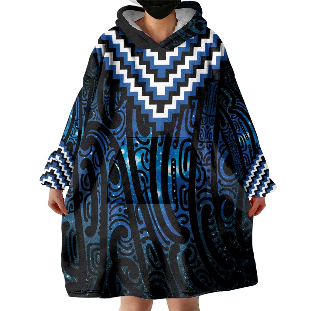 New Zealand Matariki Wearable Blanket Hoodie Galaxy Poutama Motifs LT7 - Polynesian Pride