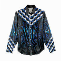 New Zealand Matariki Women Casual Shirt Galaxy Poutama Motifs