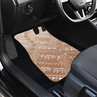 Hawaii Beige Kapa Car Mats Vintage 'Ohe Kāpala Motifs Mix Plumeria Leis