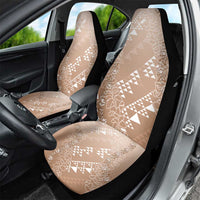 Hawaii Beige Kapa Car Seat Cover Vintage 'Ohe Kāpala Motifs Mix Plumeria Leis LT7 - Polynesian Pride