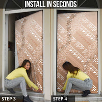 Hawaii Beige Kapa Door Cover Vintage 'Ohe Kāpala Motifs Mix Plumeria Leis LT7 - Polynesian Pride