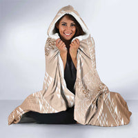 Hawaii Beige Kapa Hooded Blanket Vintage 'Ohe Kāpala Motifs Mix Plumeria Leis LT7 - Polynesian Pride