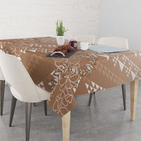 Hawaii Beige Kapa Tablecloth Vintage 'Ohe Kāpala Motifs Mix Plumeria Leis LT7 - Polynesian Pride