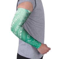 Hawaii Jade Green Kapa Arm Sleeves Vintage 'Ohe Kāpala Motifs Mix Plumeria Leis LT7 - Polynesian Pride