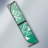 Hawaii Jade Green Kapa Auto Sun Shade Vintage 'Ohe Kāpala Motifs Mix Plumeria Leis LT7 - Polynesian Pride