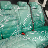 Hawaii Jade Green Kapa Back Car Seat Cover Vintage 'Ohe Kāpala Motifs Mix Plumeria Leis LT7 - Polynesian Pride