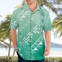 Hawaii Jade Green Kapa Hawaiian Shirt Vintage 'Ohe Kāpala Motifs Mix Plumeria Leis LT7 - Polynesian Pride