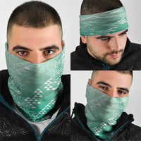 Hawaii Jade Green Kapa Neck Gaiter Vintage 'Ohe Kāpala Motifs Mix Plumeria Leis LT7 - Polynesian Pride