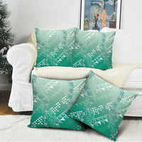 Hawaii Jade Green Kapa Pillow Cover Vintage 'Ohe Kāpala Motifs Mix Plumeria Leis LT7 - Polynesian Pride