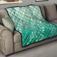 Hawaii Jade Green Kapa Quilt Vintage 'Ohe Kāpala Motifs Mix Plumeria Leis LT7 - Polynesian Pride