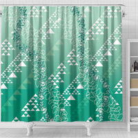 Hawaii Jade Green Kapa Shower Curtain Vintage 'Ohe Kāpala Motifs Mix Plumeria Leis LT7 - Polynesian Pride